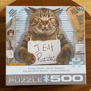 EuroGraphics Feline Felon 500-Piece Puzzle - Brown Cat